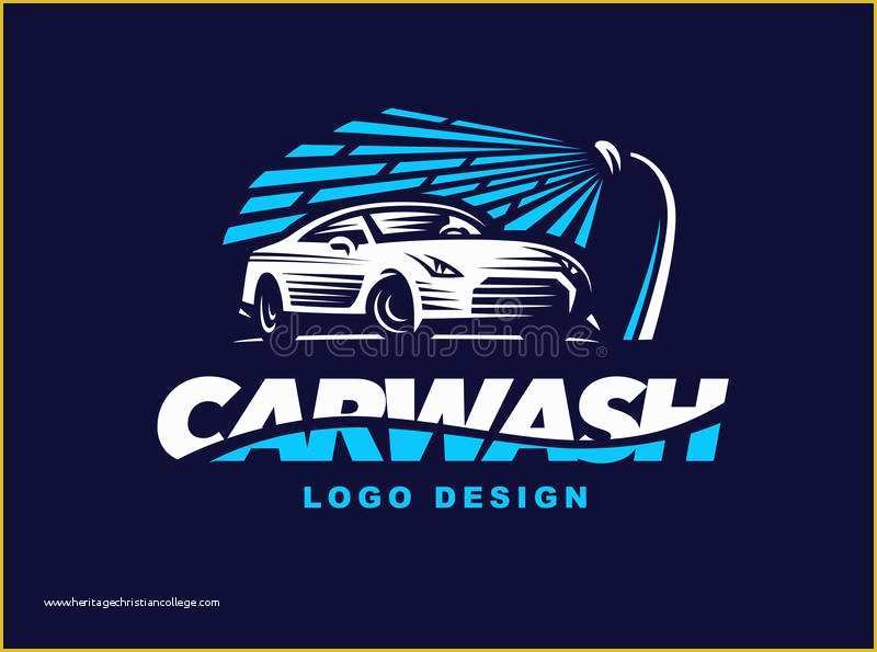 Car Wash Logo Template Free Of Logo Car Wash Dark Background Stock Vector
