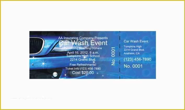 Car Wash Ticket Template Free Download Of Download Car Wash event Ticket Print Line for Free