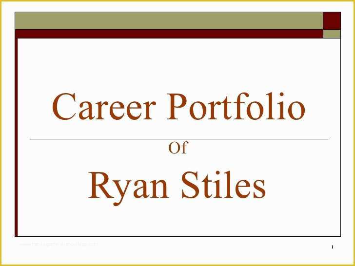 Career Portfolio Template Free Of Career Portfolio