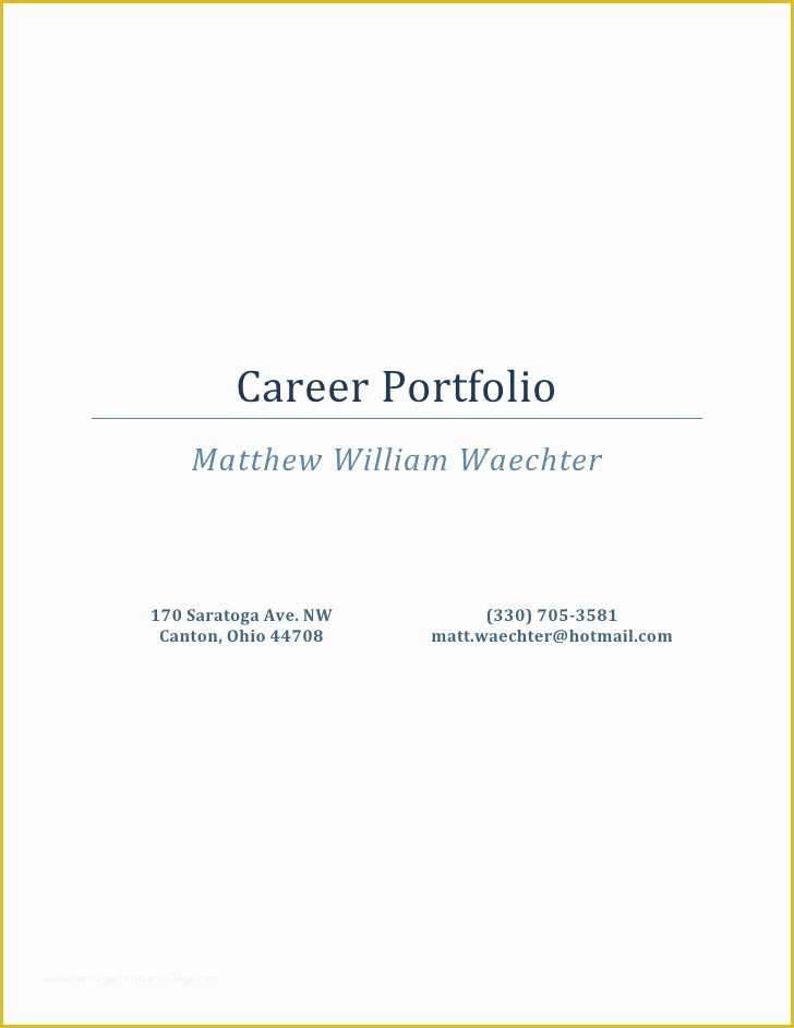 Career Portfolio Template Free Of Career Portfolio Template Free Templates Resume