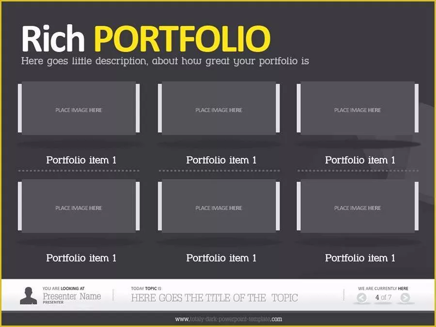 Career Portfolio Template Free Of Dark Powerpoint Template by Alanmolnar