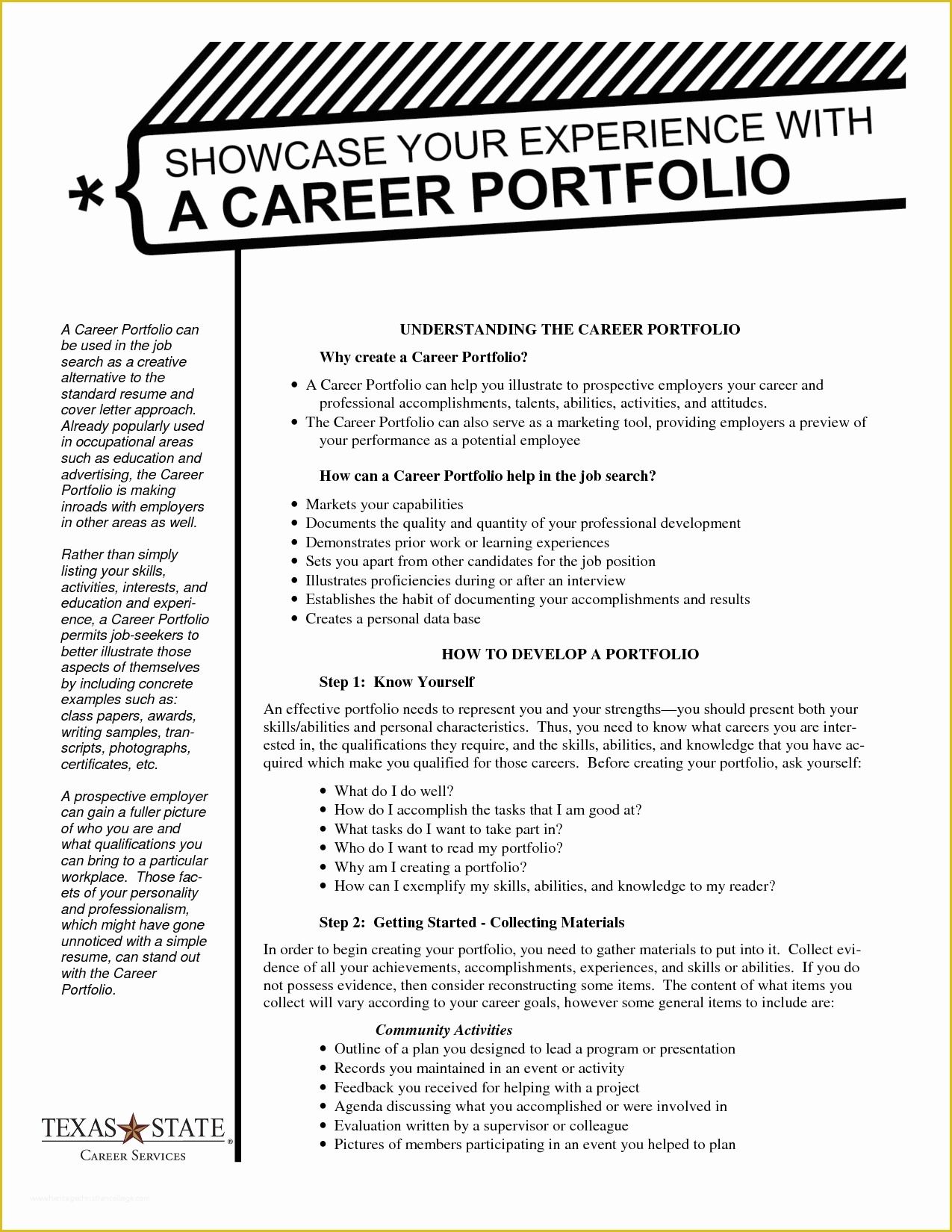Career Portfolio Template Free Of Sample Of Portfolio Outline