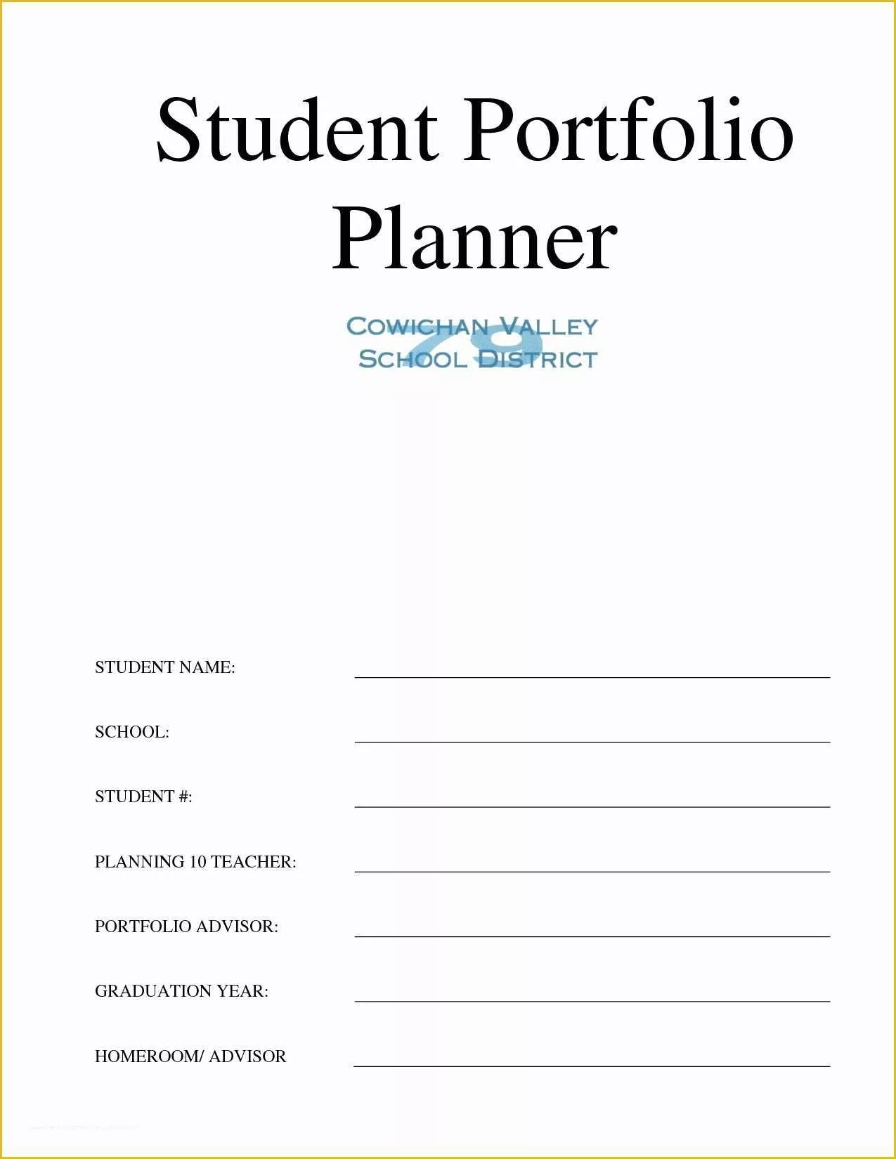 Career Portfolio Template Free Of School Portfolio