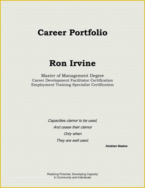 Career Portfolio Template Free Of Teaching Portfolio Template