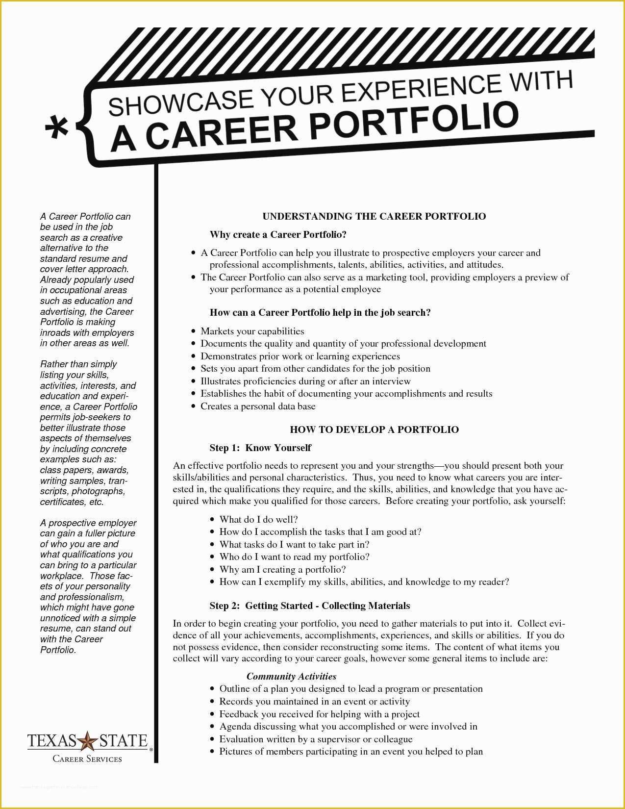 Career Portfolio Template Free Of Unique Career Portfolio Template Microsoft Word