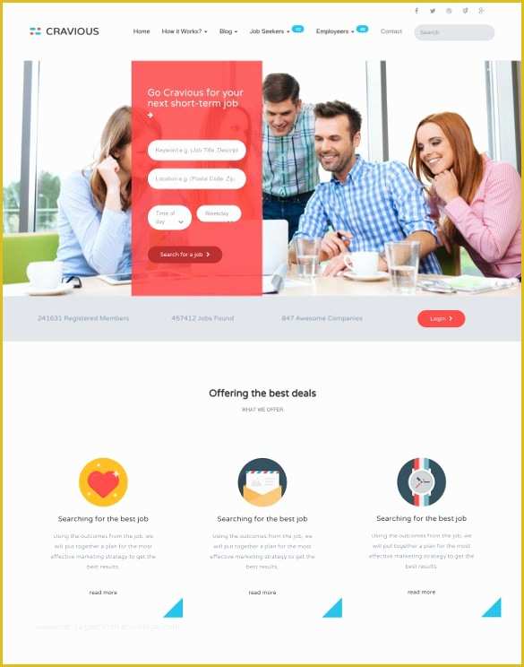 Career Website Templates Free Download Of within Job Portal Website Templates In HTML Free Download