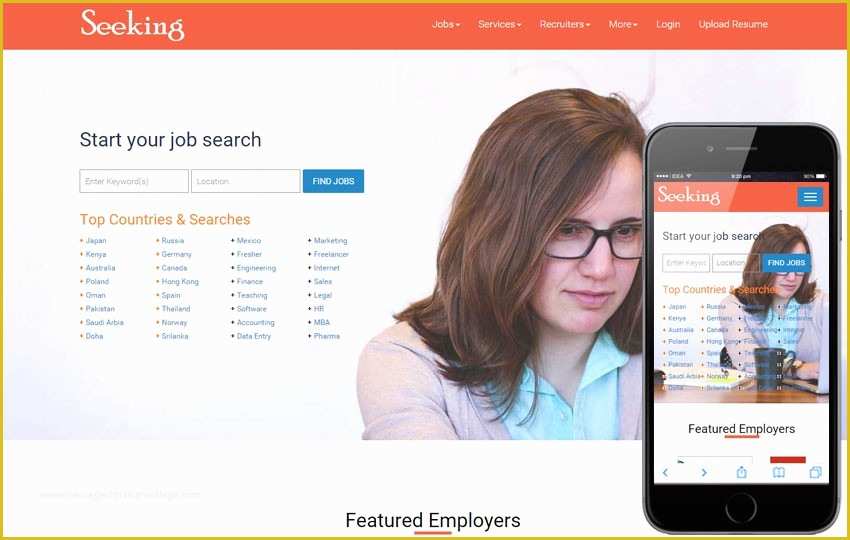 Career Website Templates Free Download Of within Job Portal Website Templates In HTML Free Download