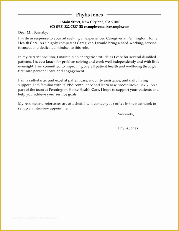 Caregiver Cover Letter Templates Free Of Best Wellness Caregiver Cover Letter Examples