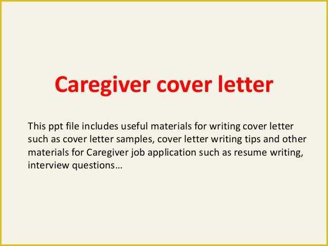 Caregiver Cover Letter Templates Free Of Caregiver Cover Letter