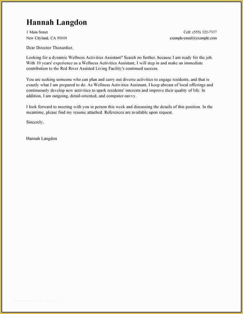 Caregiver Cover Letter Templates Free Of Cover Letter for Live In Caregiver Cover Letter Resume