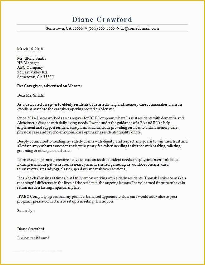 Caregiver Cover Letter Templates Free Of Cover Letter Sampel Chechucontreras