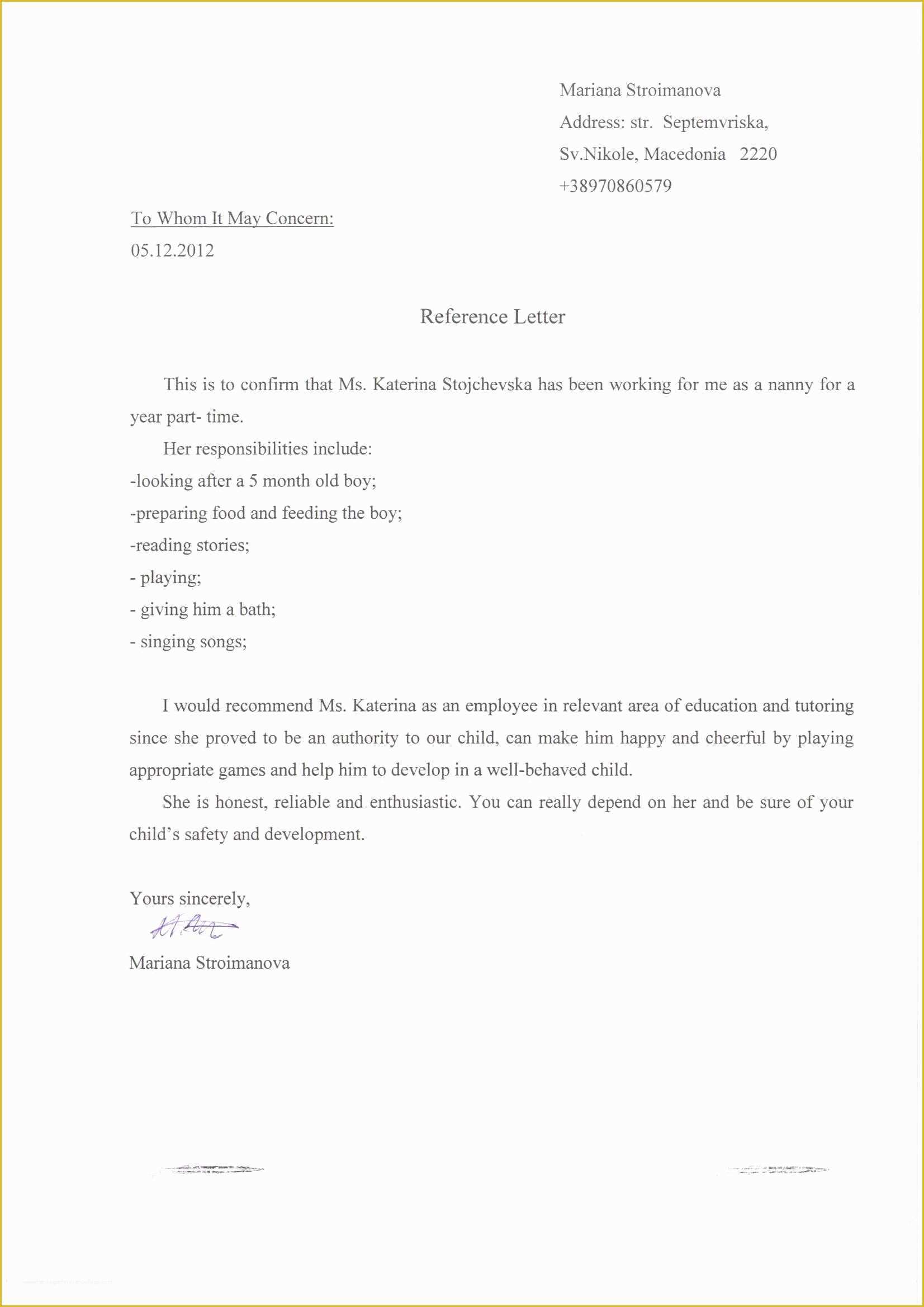 Caregiver Cover Letter Templates Free Of Samples Reference Letters for Caregiver – Resume Simple