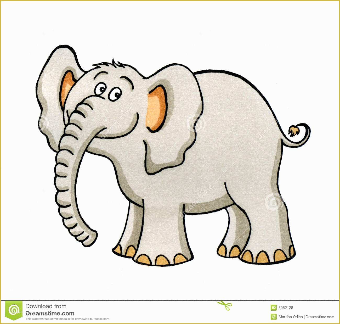 Caricature Templates Free Of Cartoon Drawing A Little Elephant Stock Illustration