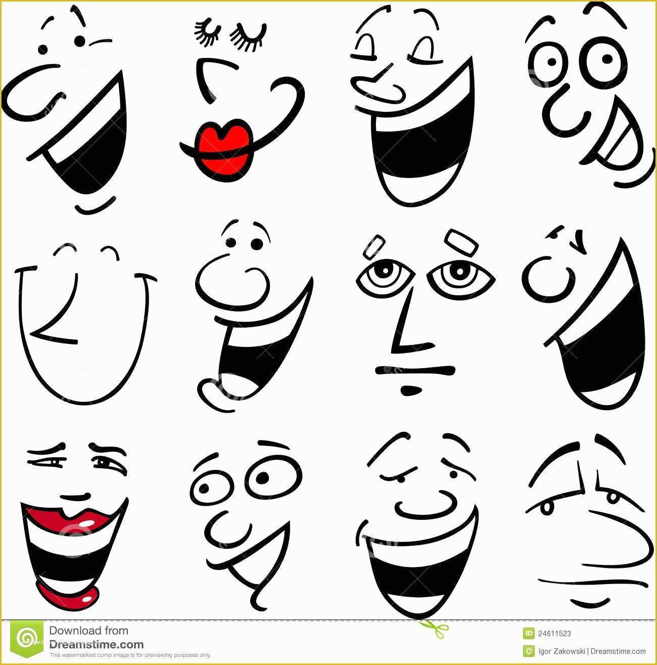 Caricature Templates Free Of Cartoon Emotions Illustration Stock Vector Illustration