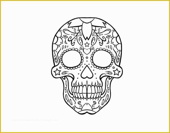 Caricature Templates Free Of Sugar Skull Drawing Template Templates Data