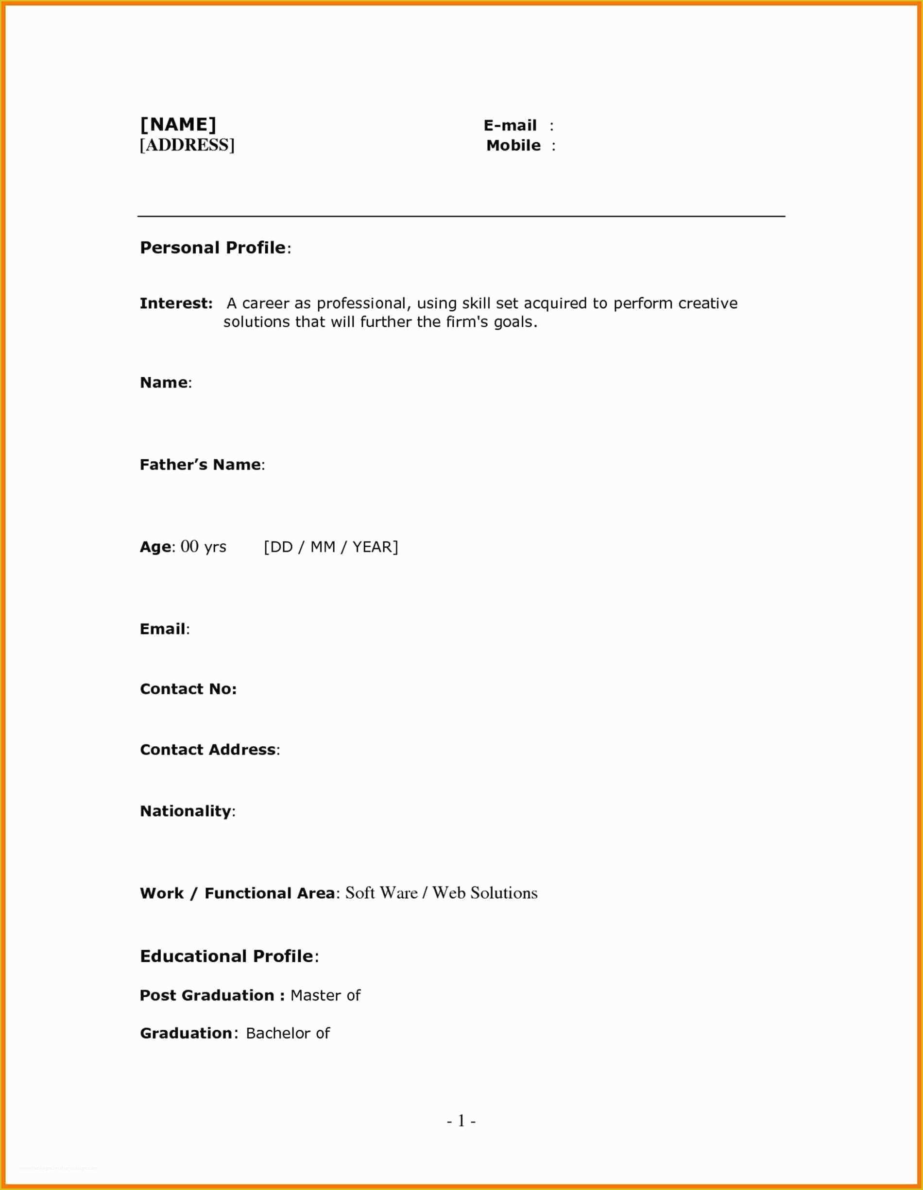 Cascade Resume Template Free Download Of Single Page Resume Template Awful Free E Web Freebies