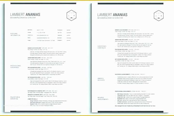 Cascade Resume Template Free Download Of Single Page Resume Template