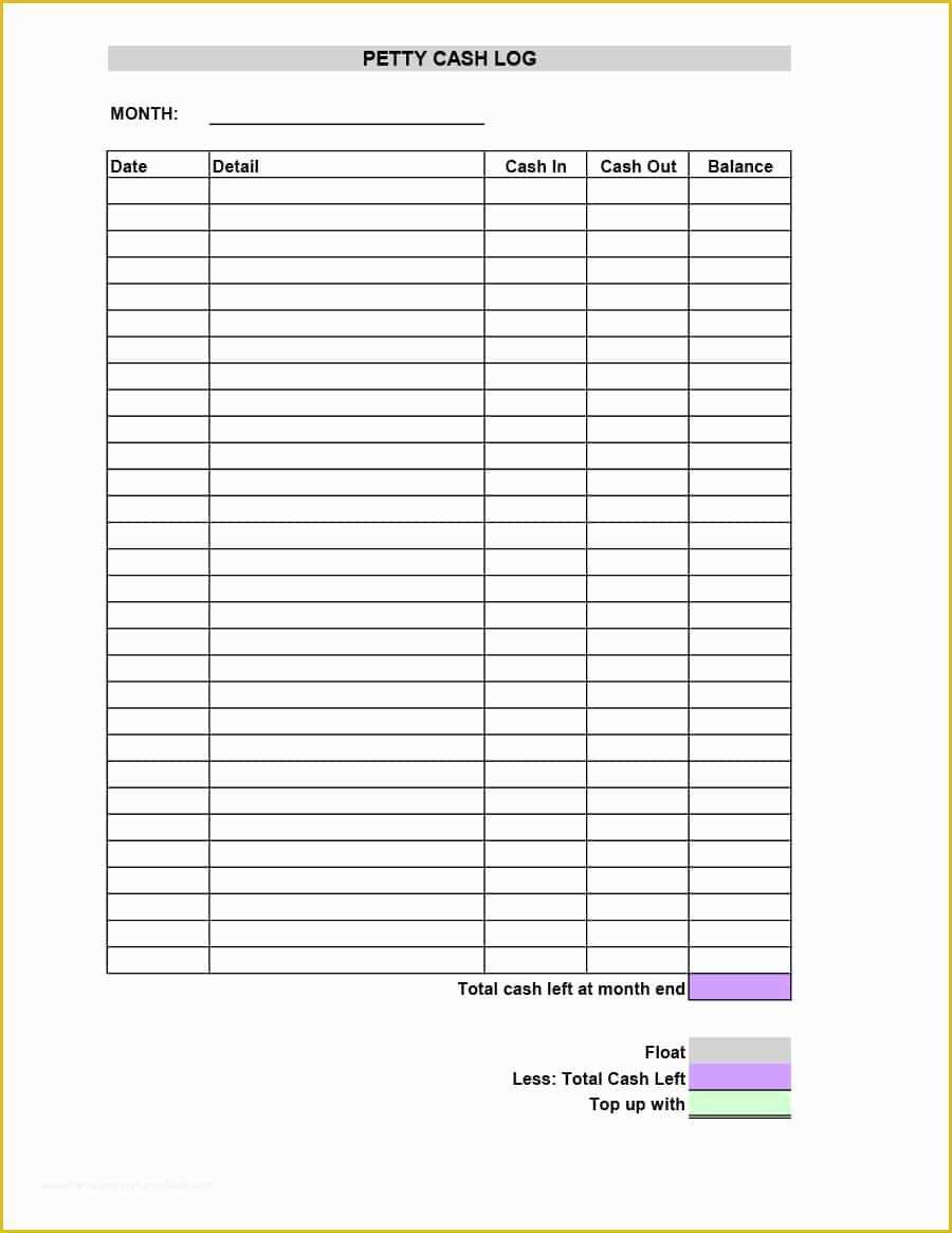 Cash Sheet Template Free Of 40 Petty Cash Log Templates & forms [excel Pdf Word]