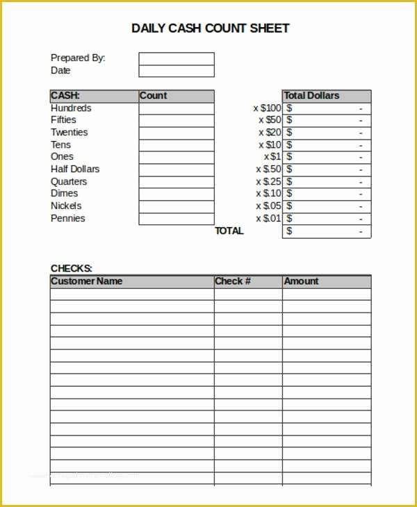 Cash Sheet Template Free Of 9 Daily Sheet Templates Free Word Pdf format Download