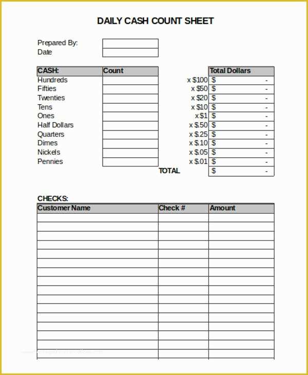 Cash Sheet Template Free Of 9 Daily Sheet Templates Free Word Pdf 