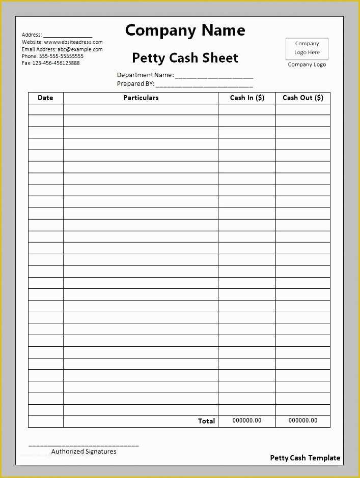 Cash Sheet Template Free Of 9 Petty Cash Log Template Sampletemplatess