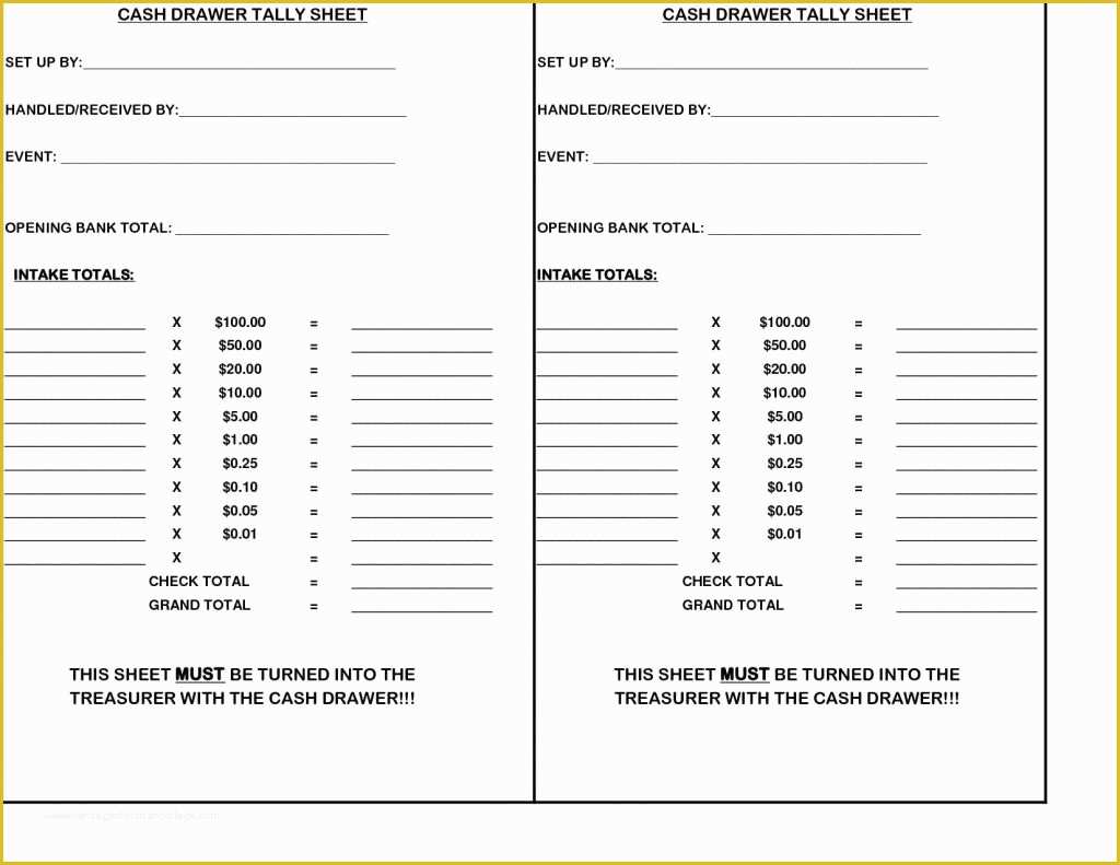 Cash Sheet Template Free Of Cash Register Balancing Sheet
