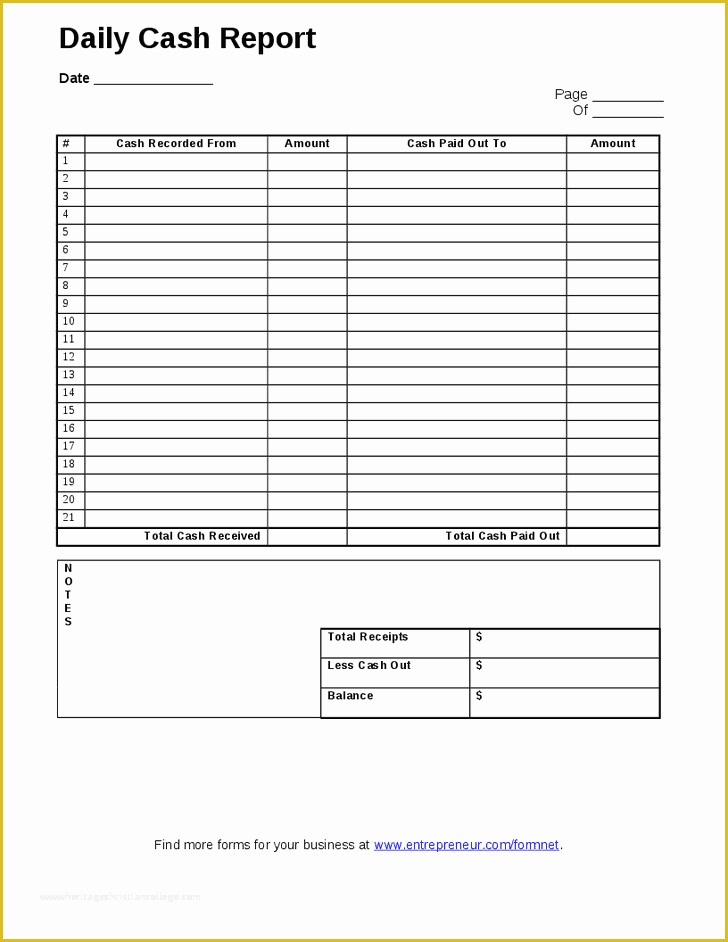 Cash Sheet Template Free Of Cash Register Till Balance Shift Sheet In Out Template