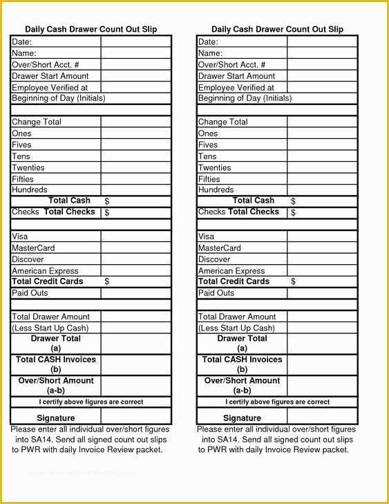 Cash Sheet Template Free Of Count Templates and Drawers On Pinterest