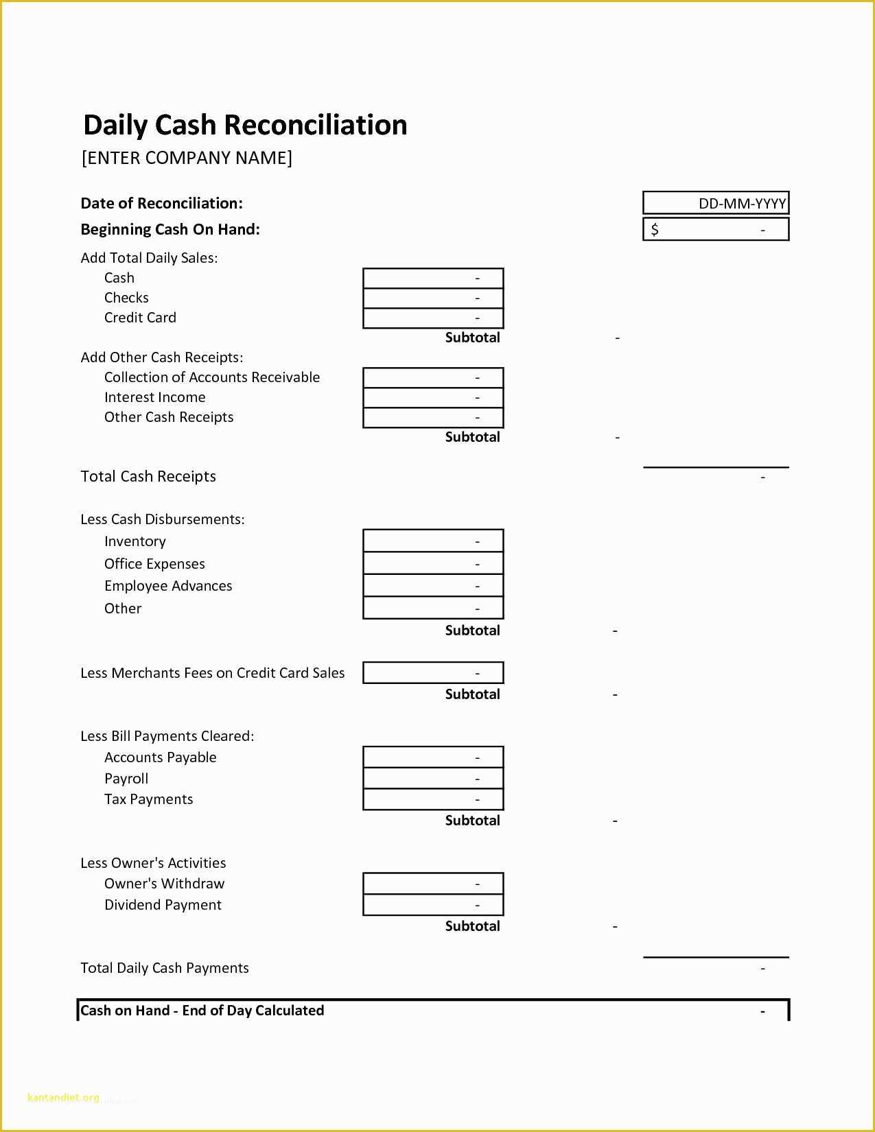 Cash Sheet Template Free Of Daily Cash Sheet Template Excel