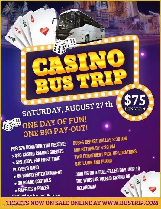 Casino Flyer Template Free Of Casino Bus Trip Flyer Template