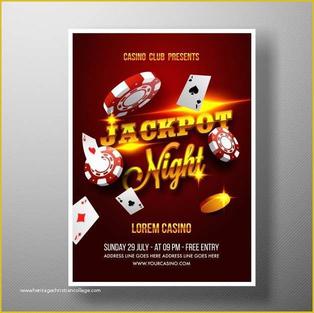 Casino Flyer Template Free Of Casino Jackpot Night Flyer Template or Banner Vector