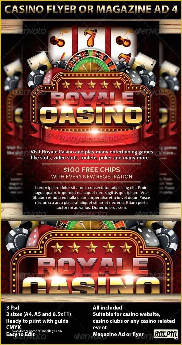 Casino Flyer Template Free Of Casino Magazine Ad or Flyer is A Modern Psd Template and Perfect Promotion for Any Casino