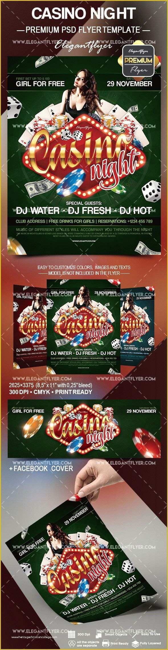 Casino Flyer Template Free Of Casino Night Flyer – by Elegantflyer