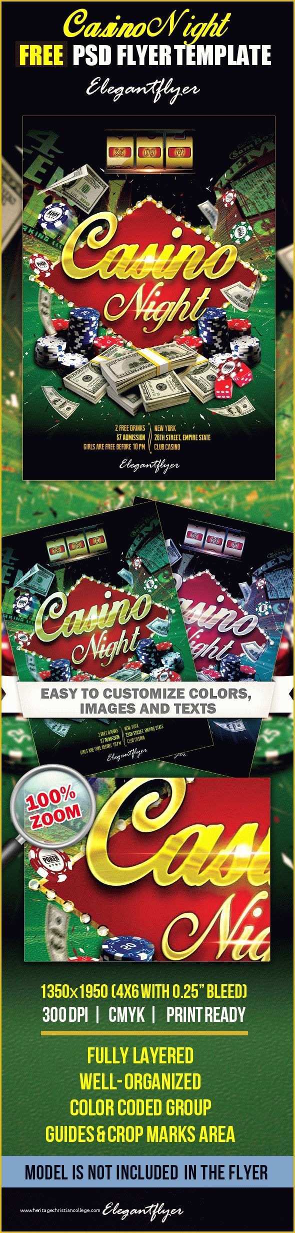 Casino Flyer Template Free Of Casino Night – Free Flyer Psd Template – by Elegantflyer