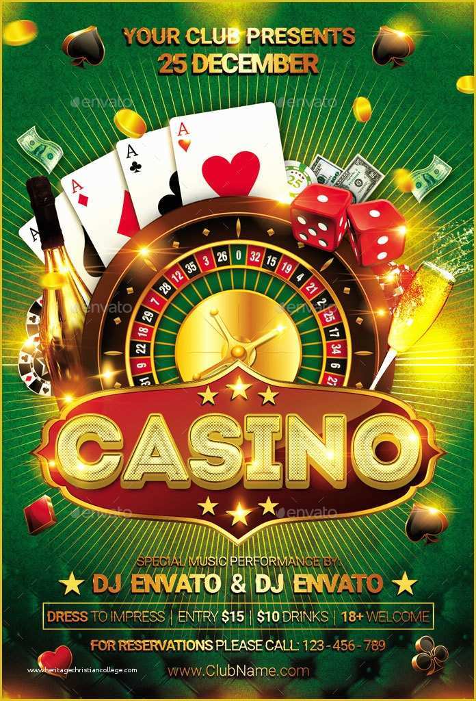 Casino Flyer Template Free Of Casino Night Free Flyer Psd Template Elegantflyer Casino Night Flyers Entown Posters