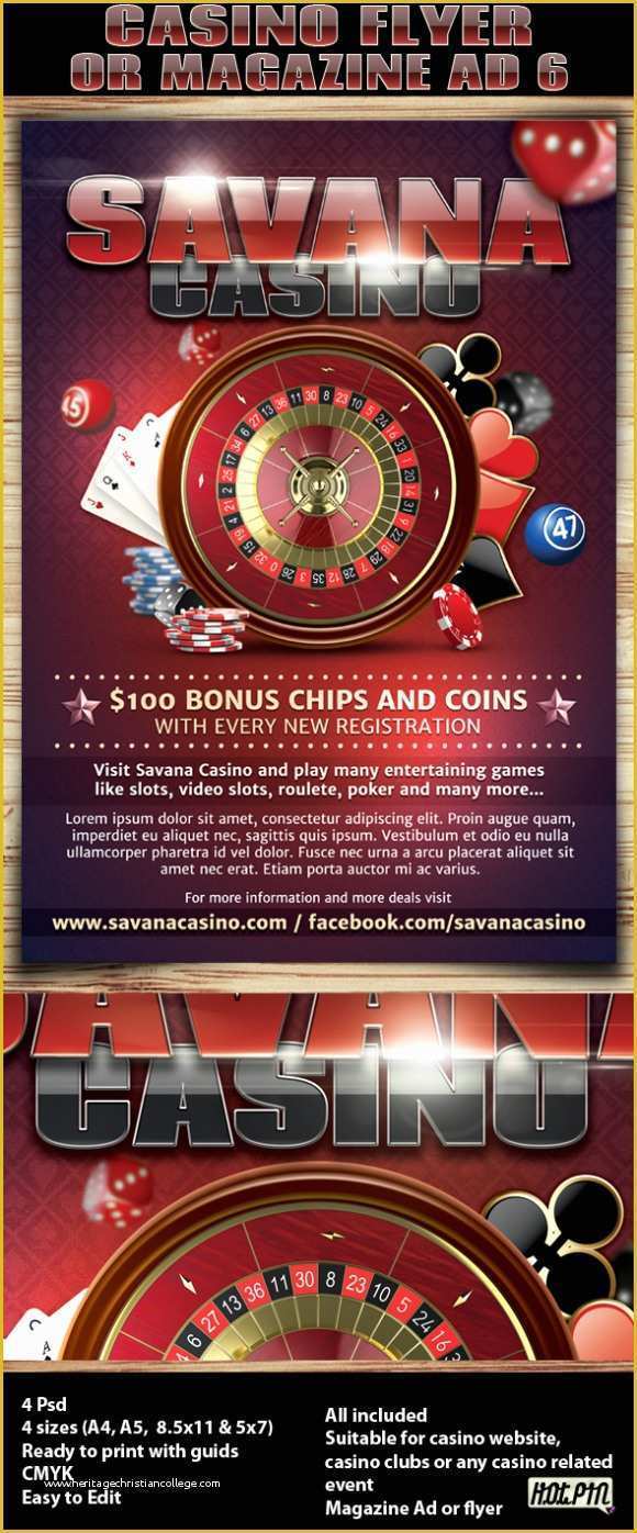 Casino Flyer Template Free Of Image