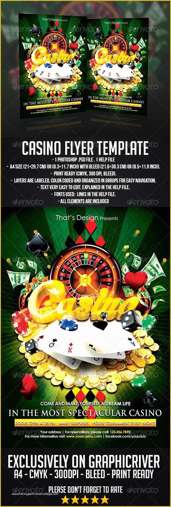Casino Flyer Template Free Of Print Template Graphicriver Casino Flyer Template Dondrup