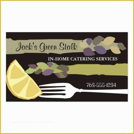 Catering Business Cards Templates Free Of asparagus Lemon fork Chef Catering Business Cards