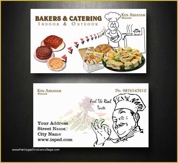 Catering Business Cards Templates Free Of Catering Business Card Psd