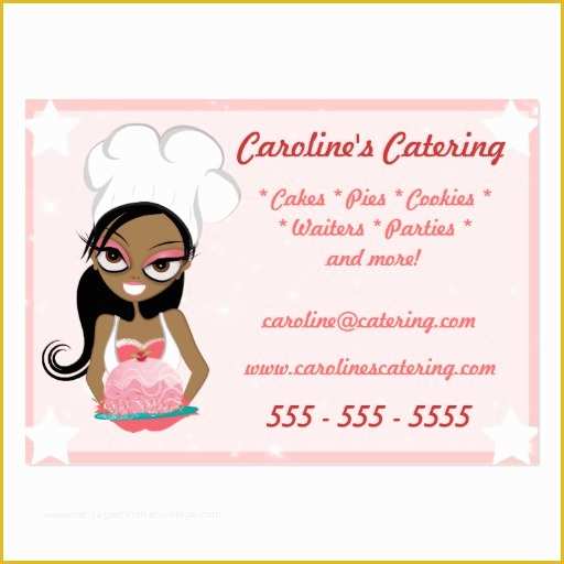 Catering Business Cards Templates Free Of Catering Business Cards Cute African American Chef