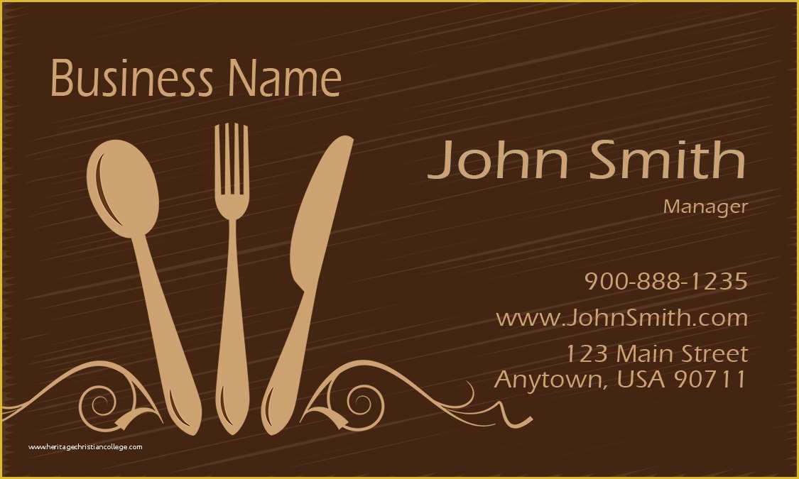 Catering Business Cards Templates Free Of Catering Business Cards Free Templates