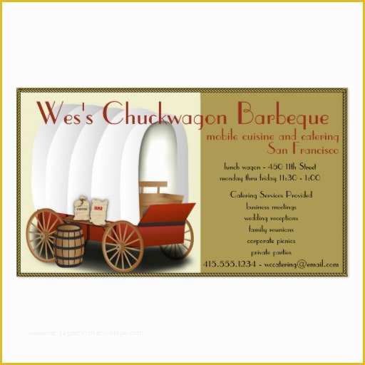 Catering Business Cards Templates Free Of Chuckwagon Food Truck Catering Business Business Card