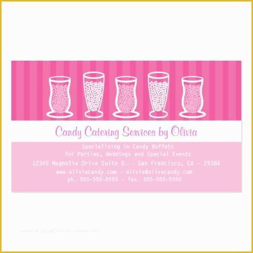Catering Business Cards Templates Free Of Pink Candy Catering Business Card
