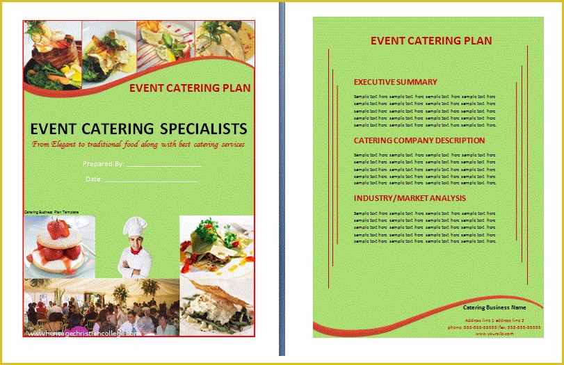 Catering Business Plan Template Free Download Of Catering Business Plan Template