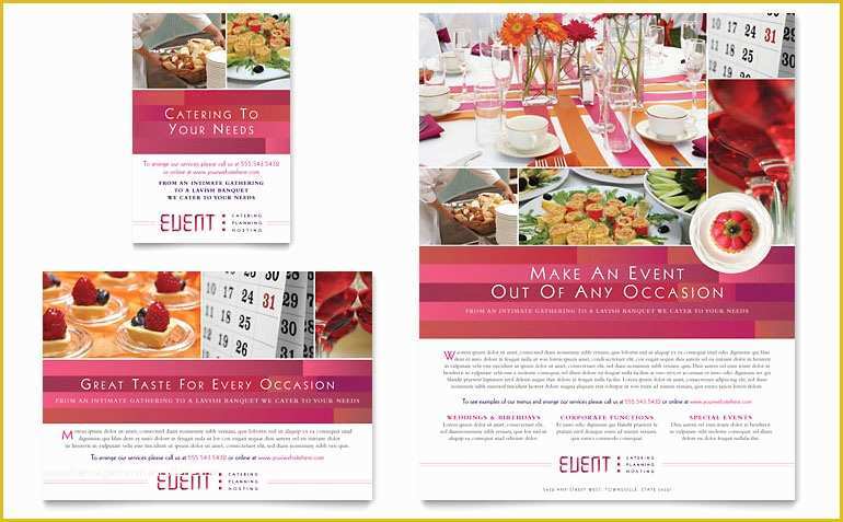 Catering Flyers Templates Free Of Corporate event Planner & Caterer Flyer & Ad Template