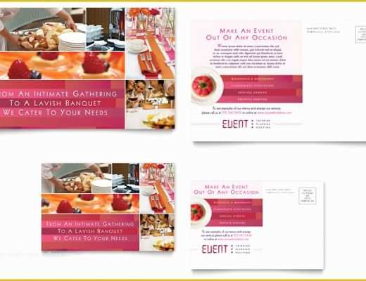 Catering Flyers Templates Free Of Corporate event Planner &amp; Caterer Postcard Template Word