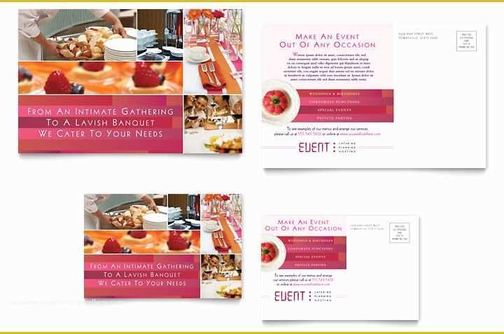 Catering Flyers Templates Free Of Corporate event Planner &amp; Caterer Postcard Template Word