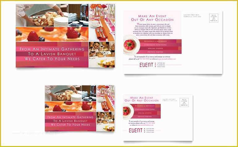 Catering Flyers Templates Free Of Corporate event Planner & Caterer Postcard Template Word