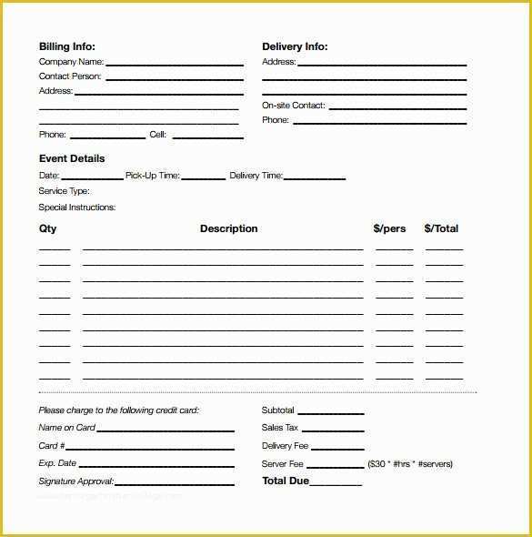 Catering form Template Free Of 6 Catering Proposal Samples