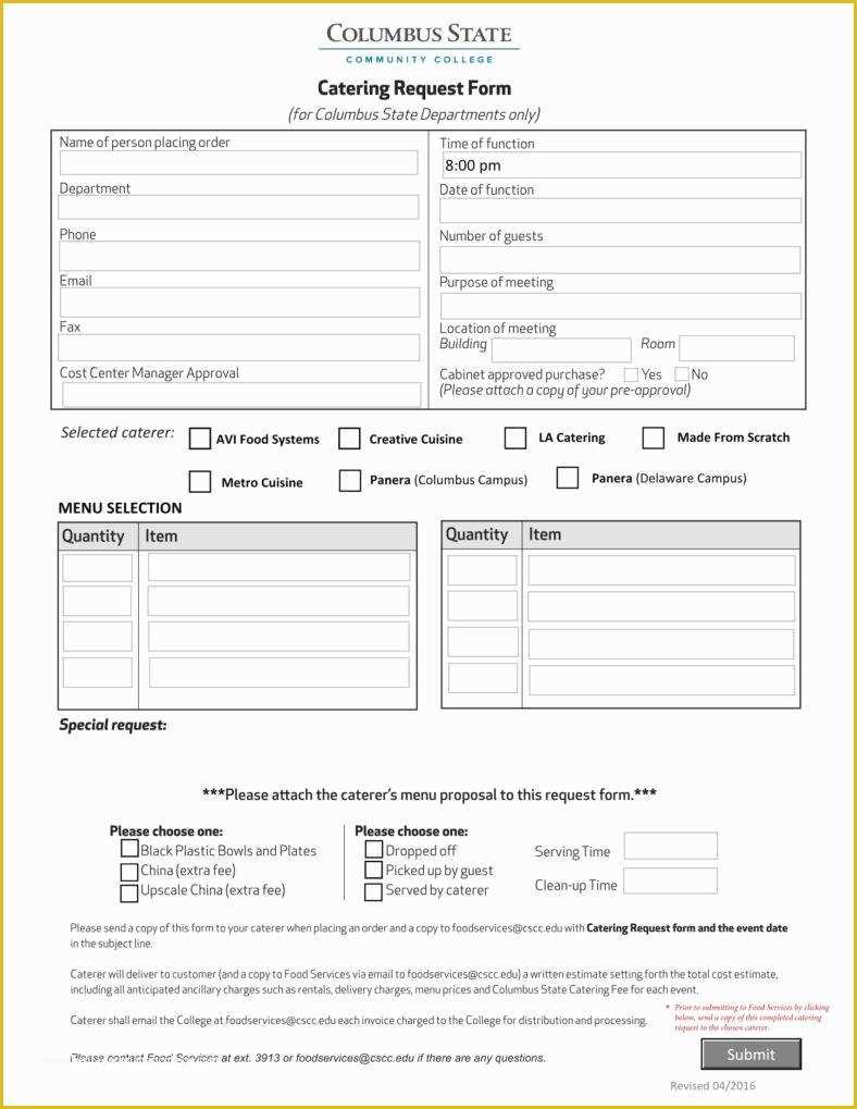 Catering form Template Free Of 9 How to Write A Catering Proposal Free Word Pdf